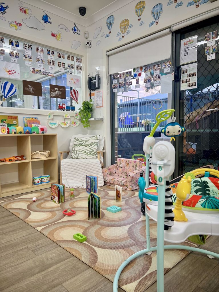 Babies exploring in Joey's Room (0-1 years) at Macarthur Early Learning